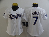 Women Dodgers 7 Julio Urias White Nike 2021 Gold Program Cool Base Jersey,baseball caps,new era cap wholesale,wholesale hats